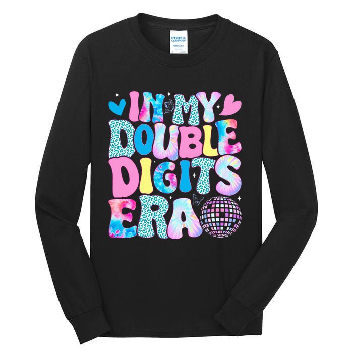 In My Double Digits Era Retro 10 Year Old 10th Birthday Girl Tall Long Sleeve T-Shirt