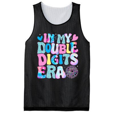 In My Double Digits Era Retro 10 Year Old 10th Birthday Girl Mesh Reversible Basketball Jersey Tank