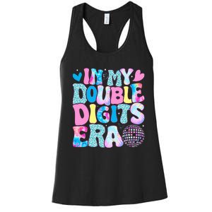 In My Double Digits Era Retro 10 Year Old 10th Birthday Girl Women's Racerback Tank