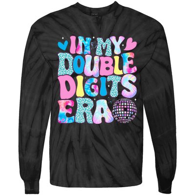 In My Double Digits Era Retro 10 Year Old 10th Birthday Girl Tie-Dye Long Sleeve Shirt