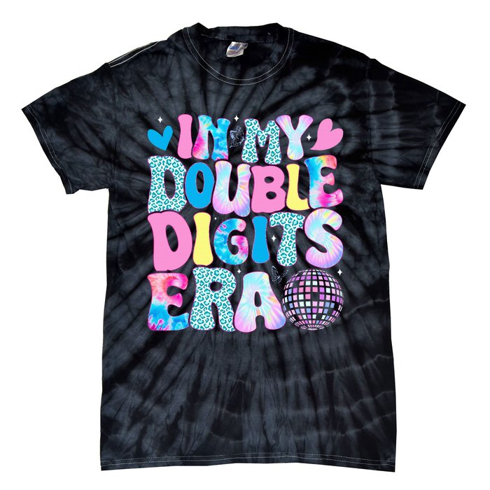 In My Double Digits Era Retro 10 Year Old 10th Birthday Girl Tie-Dye T-Shirt