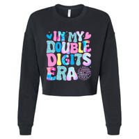 In My Double Digits Era Retro 10 Year Old 10th Birthday Girl Cropped Pullover Crew