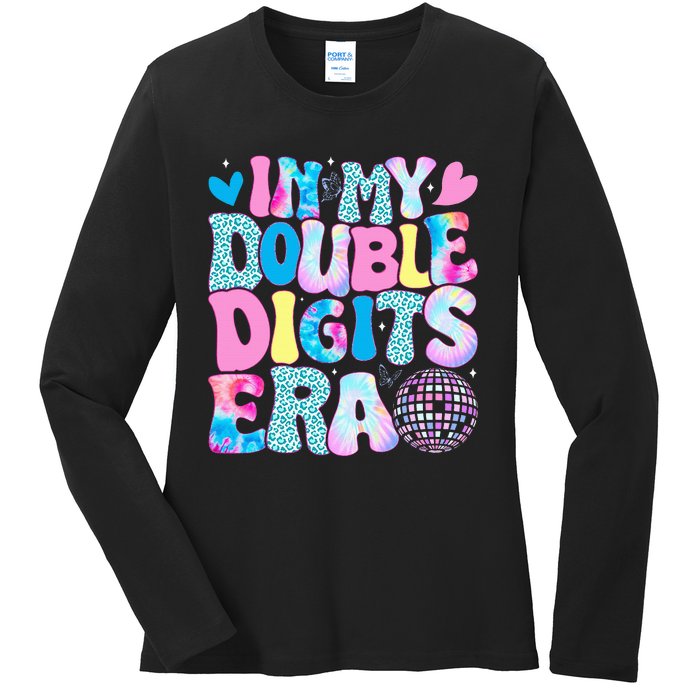 In My Double Digits Era Retro 10 Year Old 10th Birthday Girl Ladies Long Sleeve Shirt