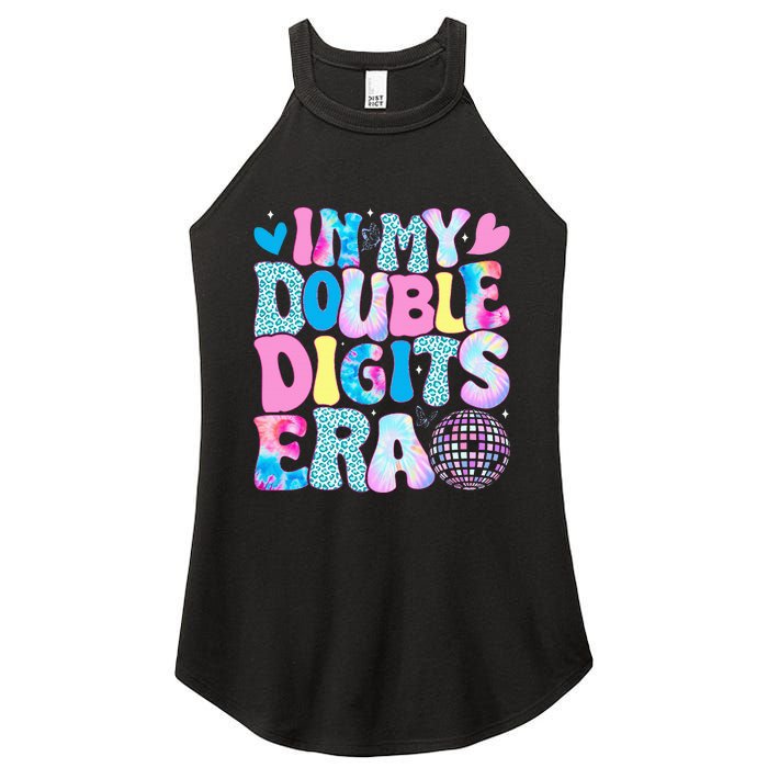 In My Double Digits Era Retro 10 Year Old 10th Birthday Girl Women's Perfect Tri Rocker Tank