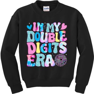 In My Double Digits Era Retro 10 Year Old 10th Birthday Girl Kids Sweatshirt