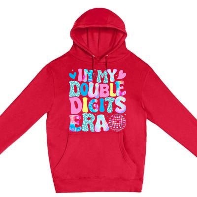 In My Double Digits Era Retro 10 Year Old 10th Birthday Girl Premium Pullover Hoodie