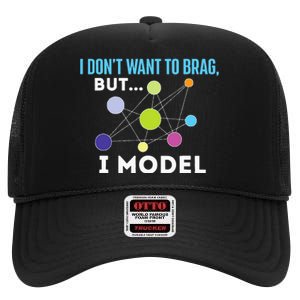 I Model Data Science Statistics Data Analyst Data Modeling High Crown Mesh Back Trucker Hat