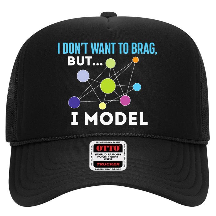 I Model Data Science Statistics Data Analyst Data Modeling High Crown Mesh Back Trucker Hat