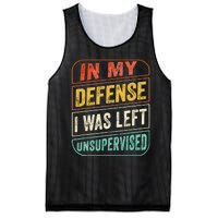 In My Defense I Was Left Unsupervised Funny Dad Joke Mesh Reversible Basketball Jersey Tank