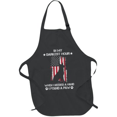 In My Darkest Hour When I Needed A Hand I Found A Paw Full-Length Apron With Pockets