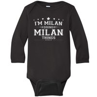 Im Milan Doing Milan Things Baby Long Sleeve Bodysuit