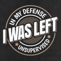 In My Defense I Was Left Unsupervised Funny Saying Graphic 7 Panel Mesh Trucker Snapback Hat
