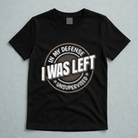 In My Defense I Was Left Unsupervised Funny Saying Graphic T-Shirt