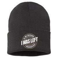 In My Defense I Was Left Unsupervised Funny Saying Graphic Sustainable Knit Beanie