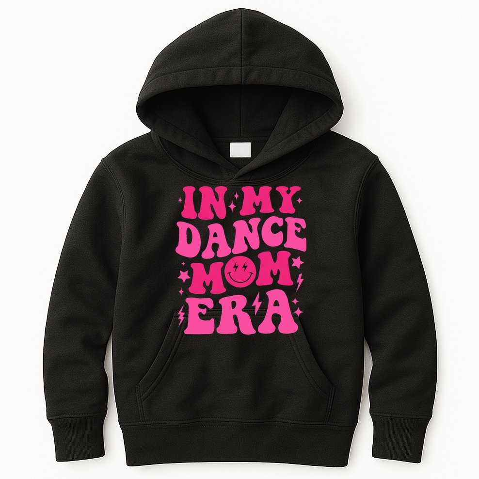 In My Dance Mom Era Groovy Sports Dance Mom Sweat Kids Hoodie