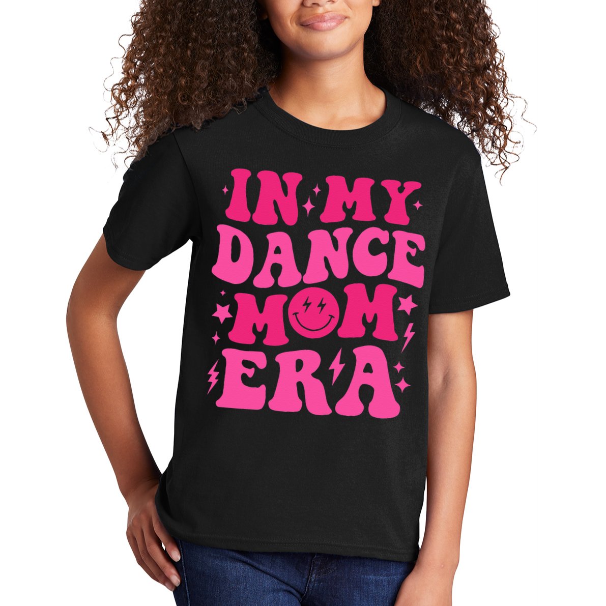 In My Dance Mom Era Groovy Sports Dance Mom Sweat Kids T-Shirt