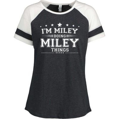 Im Miley Doing Miley Things Enza Ladies Jersey Colorblock Tee