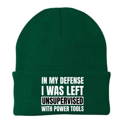 In My Defense I Was Left Unsupervised With Power Tools Knit Cap Winter Beanie