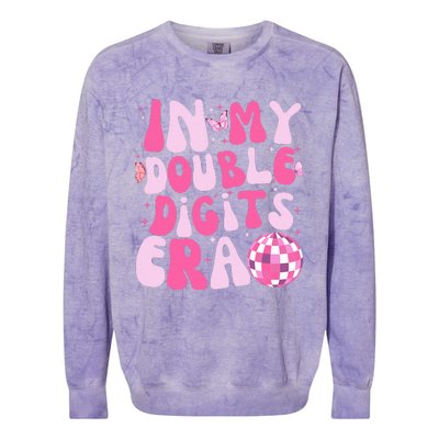 In My Double Digits Era 10 Year Old Gifts 10th Birthday Colorblast Crewneck Sweatshirt