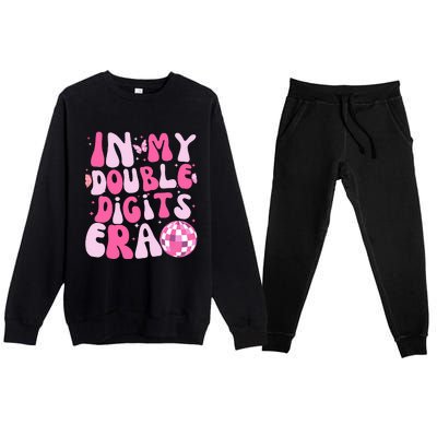 In My Double Digits Era 10 Year Old Gifts 10th Birthday Premium Crewneck Sweatsuit Set