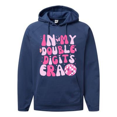 In My Double Digits Era 10 Year Old Gifts 10th Birthday Performance Fleece Hoodie