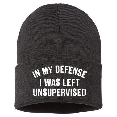 In My Defense I Was Left Unsupervised Sustainable Knit Beanie