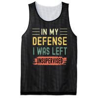 In My Defense I Was Left Unsupervised Funny Retro Vintage Mesh Reversible Basketball Jersey Tank