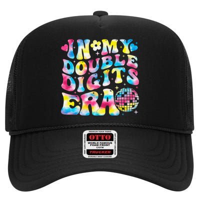 In My Double Digits Era 10th Birthday Party 10 Year Old High Crown Mesh Back Trucker Hat