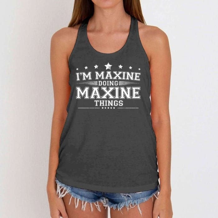 Im Maxine Doing Maxine Things Women's Knotted Racerback Tank