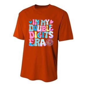 In My Double Digits Era Retro 10 Year Old 10th Birthday Youth Performance Sprint T-Shirt