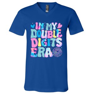 In My Double Digits Era Retro 10 Year Old 10th Birthday V-Neck T-Shirt