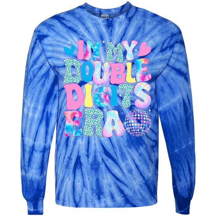 In My Double Digits Era Retro 10 Year Old 10th Birthday Tie-Dye Long Sleeve Shirt