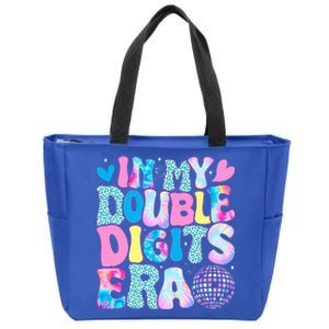 In My Double Digits Era Retro 10 Year Old 10th Birthday Zip Tote Bag