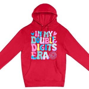 In My Double Digits Era Retro 10 Year Old 10th Birthday Premium Pullover Hoodie