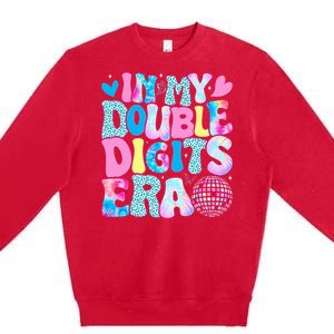 In My Double Digits Era Retro 10 Year Old 10th Birthday Premium Crewneck Sweatshirt