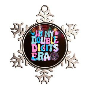 In My Double Digits Era Retro 10 Year Old 10th Birthday Metallic Star Ornament