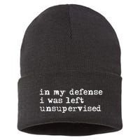 In My Defense I Was Left Unsupervised Sustainable Knit Beanie