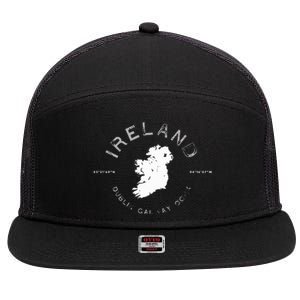 Ireland Map Dublin Galway Cork Graphic 7 Panel Mesh Trucker Snapback Hat