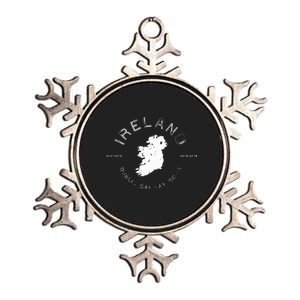 Ireland Map Dublin Galway Cork Graphic Metallic Star Ornament