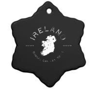 Ireland Map Dublin Galway Cork Graphic Ceramic Star Ornament