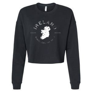 Ireland Map Dublin Galway Cork Graphic Cropped Pullover Crew