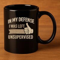 In My Defense I Was Left Unsupervised 11oz C Handle Ceramic Mug