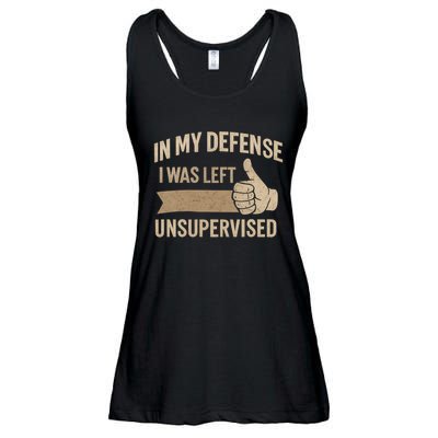 In My Defense I Was Left Unsupervised Ladies Essential Flowy Tank