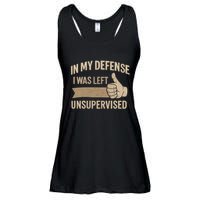 In My Defense I Was Left Unsupervised Ladies Essential Flowy Tank