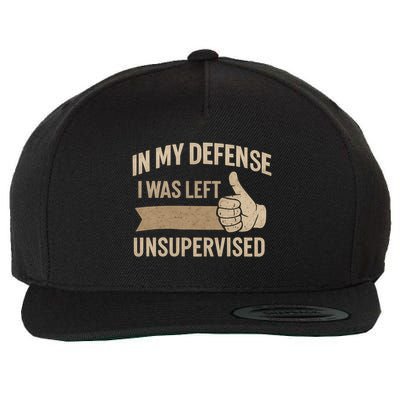 In My Defense I Was Left Unsupervised Wool Snapback Cap