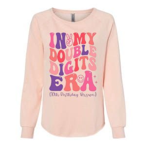 In My Double Digits Era 10th Birthday Version Groovy Retro Womens California Wash Sweatshirt