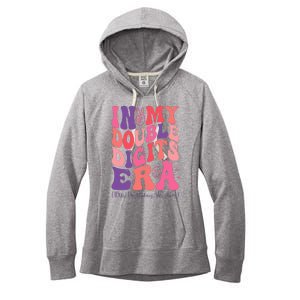 In My Double Digits Era 10th Birthday Version Groovy Retro Women's Fleece Hoodie