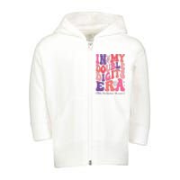 In My Double Digits Era 10th Birthday Version Groovy Retro Toddler Zip Fleece Hoodie