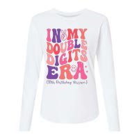 In My Double Digits Era 10th Birthday Version Groovy Retro Womens Cotton Relaxed Long Sleeve T-Shirt