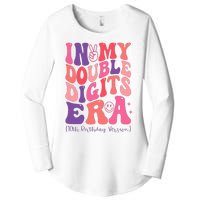 In My Double Digits Era 10th Birthday Version Groovy Retro Women's Perfect Tri Tunic Long Sleeve Shirt